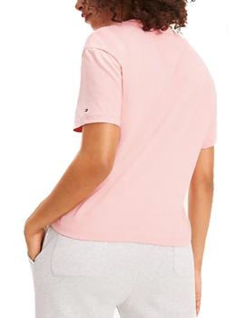 Camiseta Tommy Jeans cropped rosa