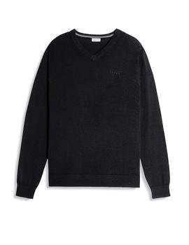 Jersey Esprit cuello pico negro