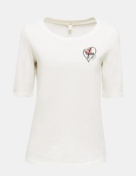 Camiseta Esprit bordado blanco