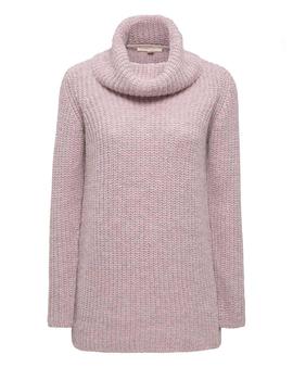 Jersey Esprit cuello vuelto malva