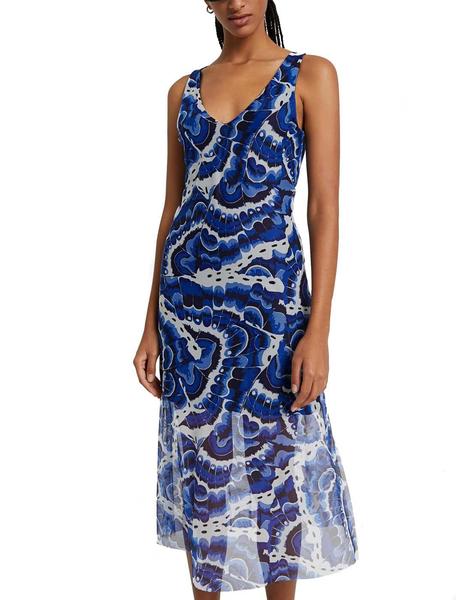 Vestido azul desigual clearance
