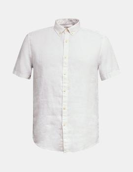 Camisa Esprit manga corta lino blanco