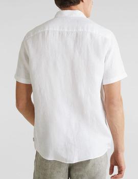 Camisa Esprit manga corta lino blanco