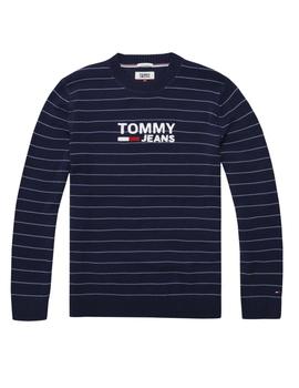 Jersey Tommy Jeans rayas logo marino