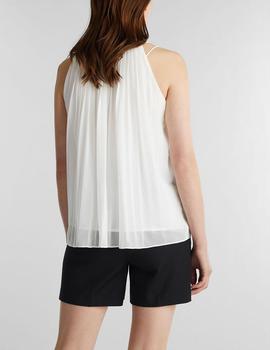 Blusa Esprit plisada blanco