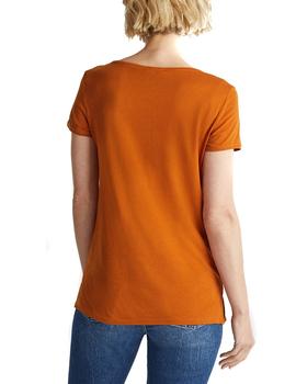Camiseta Esprit estampada naranja