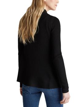 Chaqueta Esprit abierta de canalé negro