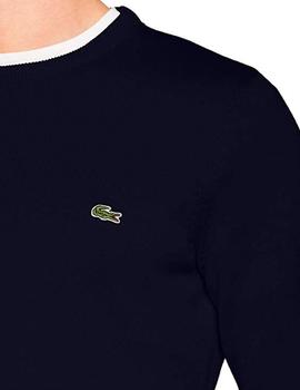 Jersey Lacoste cuello redondo marino