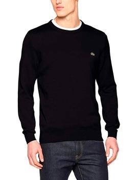 Jersey Lacoste cuello redondo negro