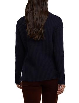 Jersey Esprit cuello vuelto marino
