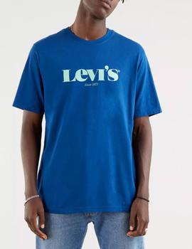 Camiseta Levis relaxed logo azul