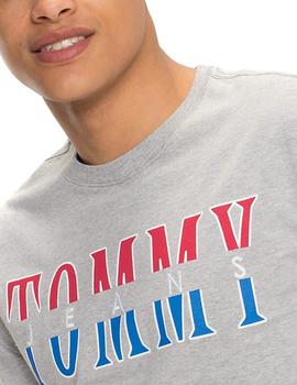 Camiseta Tommy Jeans Split Logo gris