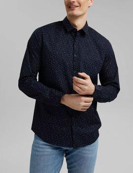 Camisa Esprit microestampada marino