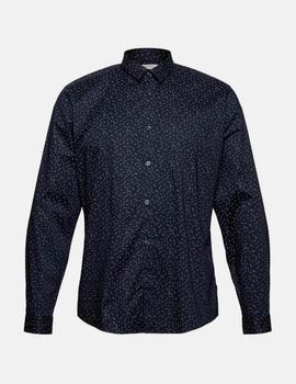 Camisa Esprit microestampada marino