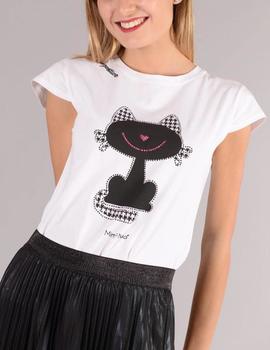 Camiseta Mimi-Mua estampada blanco