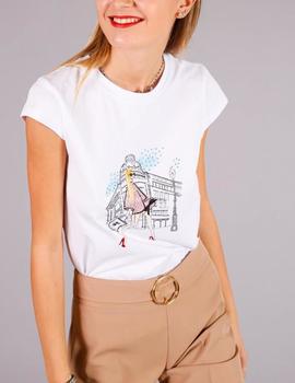 Camiseta Mimi-Mua estampada blanco