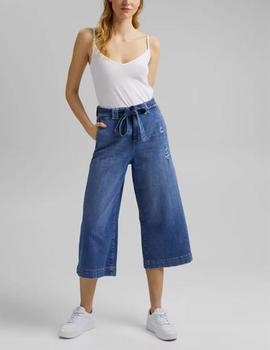 Pantalón vaquero Esprit culotte azul