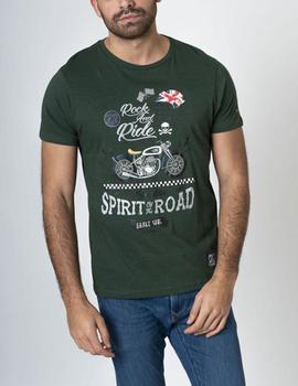 Camiseta Brave Soul rock verde