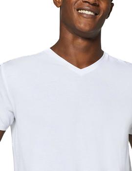 Camiseta Esprit c/pico manga corta blanco