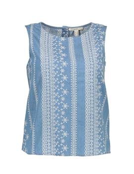 Blusa Esprit bordados azul