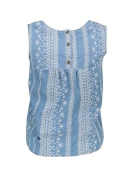 Blusa Esprit bordados azul