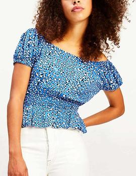 Blusa Tommy Jeans animal print azul