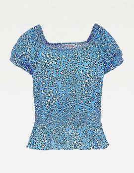 Blusa Tommy Jeans animal print azul