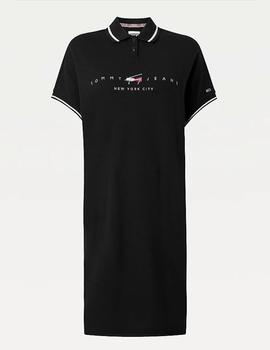 Vestido Tommy Jeans oversize negro