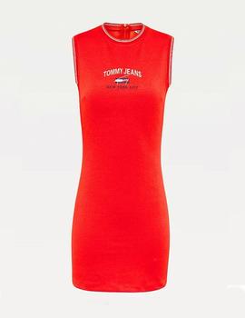 Vestido Tommy Jeans logo rojo