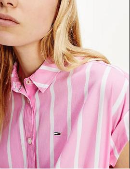 Blusa Tommy Jeans relaxed rosa