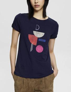 Camiseta Esprit estampada marino