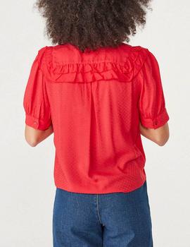 Blusa Naf Naf cuello bobo rojo