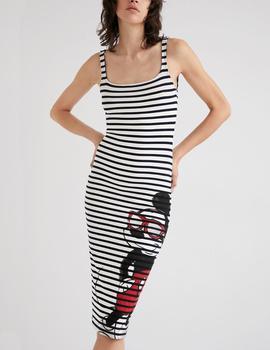 Vestido Desigual Mickey Sunglasses blanco