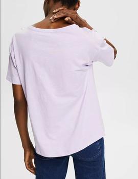 Camiseta Esprit estampada lila