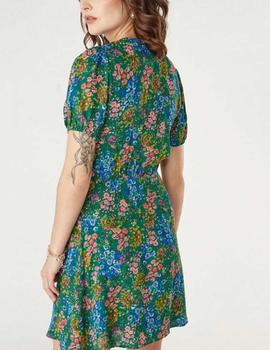Vestido Naf Naf corto estampado verde