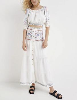 Falda Desigual Boho blanco