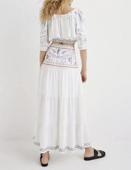 Falda Desigual Boho blanco