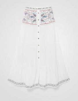 Falda Desigual Boho blanco