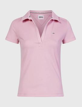 Polo Tommy Jeans slim rosa