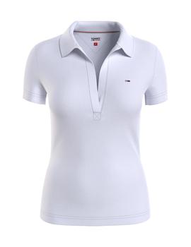 Polo Tommy Jeans slim blanco