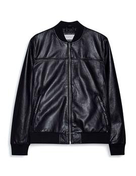 Cazadora Esprit bomber piel negro