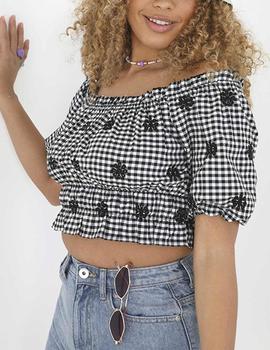 Top Brave Soul crop negro