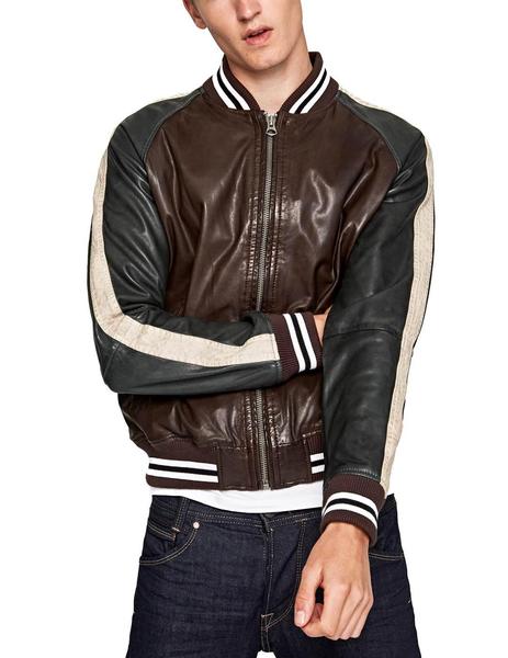 Cazadora piel Pepe Jeans Champs marr n