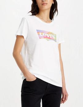 Camiseta Levis logo multicolor blanco