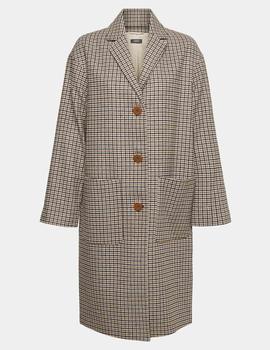 Abrigo Esprit pata de gallo oversize beige
