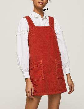 Vestido pichi Pepe Jeans Siren Cord rojo