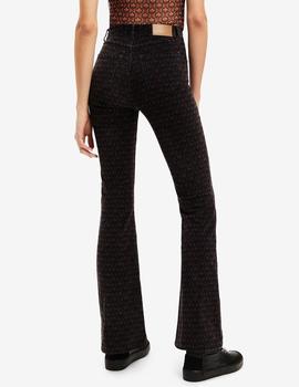 Pantalón Desigual pana estampado retro