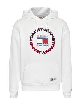 Sudadera Tommy Jeans logo circular blanco