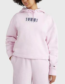 Sudadera Tommy Jeans relaxed logo rosa