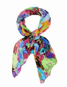 Fular Desigual Metaflower rectangular multi